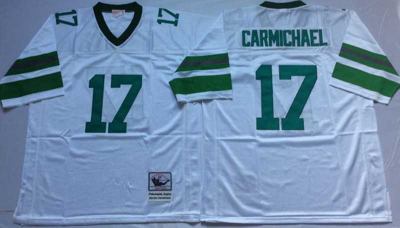 Eagles 17 Harold Carmichael White M&N Throwback Jersey->nfl m&n throwback->NFL Jersey